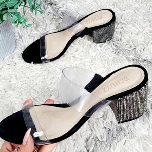 Schutz Block heel studded sandals